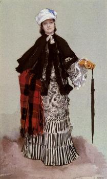 詹姆斯 蒂索 A Lady In A Black And White Dress 詹姆斯 蒂索 A Lady In A Black And White Dress